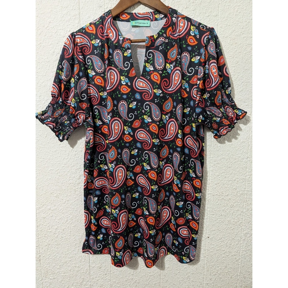 Sunshine Rodeos Paisley Blouse, Women's, Medium, Rodeo,